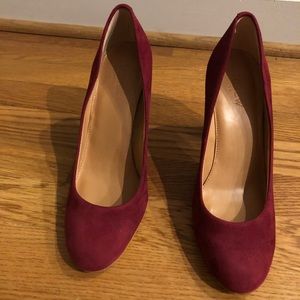 J. Crew Burgundy / Maroon Block Suede Heel